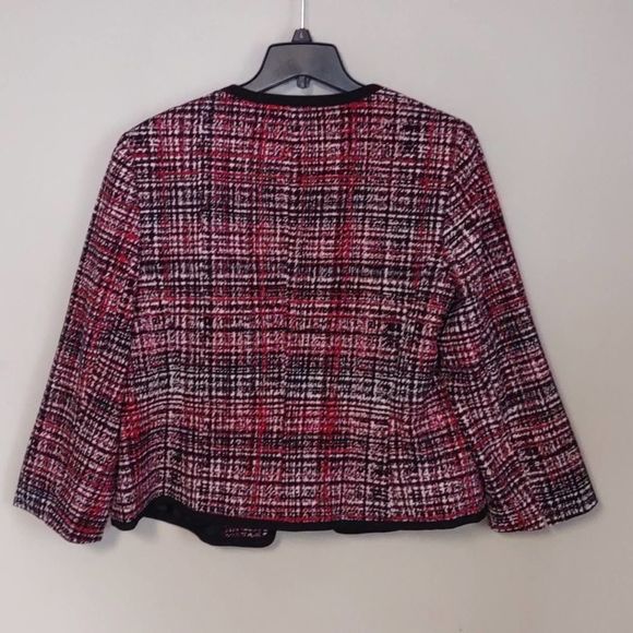 Evan Picone Black Label Suit Jacket Blazer 14 Red Multi - Picture 9 of 10